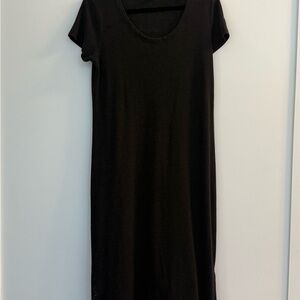 Black Short Sleeve Maxi Dress